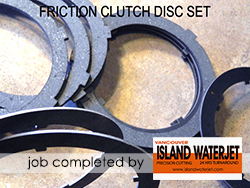 Vancouver Island Waterjet applications for friction material cutting